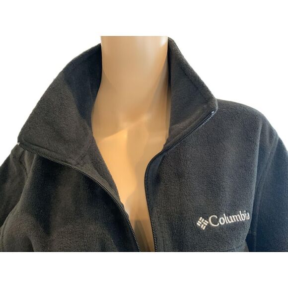 Columbia Black Fleece Full-Zip High Collar Logo Unisex Jacket Size Medium - Picture 2 of 13